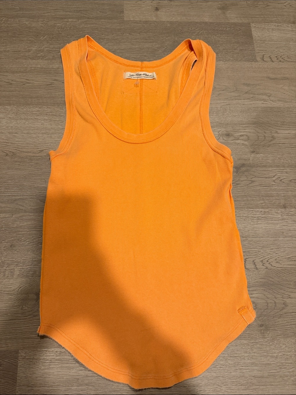 NWOT We The Free Bright Orange Ribbed Scoop Tank